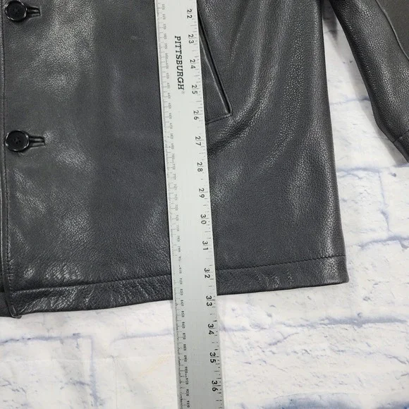 Brooks Brothers 346 MENS SIZE L Black Classic Super Soft Leather Jacket Lined